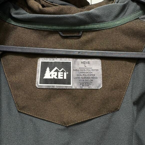 REI Coop Heavy Hooded Jacket Brown Size Large Mens - Picture 6 of 9